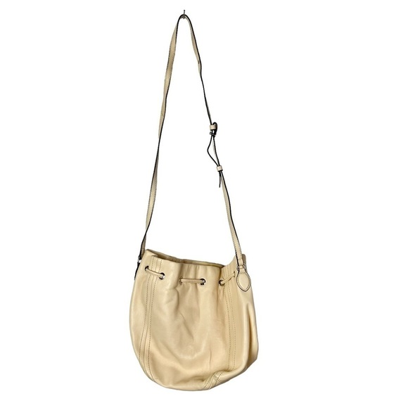 J. Crew Beige Tassel Leather Hobo Crossbody Bag - Picture 2 of 8